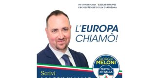 Domani Venerdì 3 Maggio alle ore 18,30 all’Hotel Orizzonte di via Cristoforo Colombo 2 ad Acireale, in provincia di Catania, si terrà un incontro pubblico a sostegno della candidatura di Massimiliano Giammusso (FdI) alle prossime elezioni europee dell’8 e 9 giugno nella circoscrizione Sicilia-Sardegna