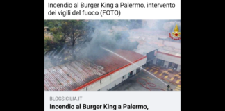 Un incendio è divampato nel locale Burger King in Viale Regione Siciliana, nei pressi della rotonda di Via Belgio, a Palermo: le fiamme, pare siano divampate nelle cucine del fast food