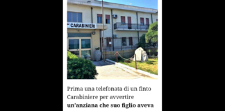 Prima una telefonata di un finto Carabiniere per avvertire un’anziana che suo figlio aveva avuto un incidente, poi un falso avvocato che, insieme al complice, si presenta davanti casa della vittima per riscuotere gli oggetti di valore pattuiti per risolvere la controversia, facendo credere alla malcapitata donna che il suo congiunto fosse trattenuto in caserma, in stato di fermo, per aver procurato un’incidente stradale