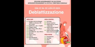 Gli operatori della Messinaservizi Bene Comune in diverse zone della città , a partire dal 1 luglio… effettueranno una Azione di deblattizzazione: annunciato un primo calendario di interventi pianificati tra lunedì e venerdì 5 luglio tra Messina Nord, Centro e zona Sud
