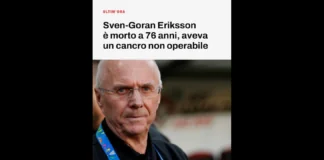 È morto a 76 anni Sven Goran Eriksson, ex allenatore tra le altre di Roma, Fiorentina, Sampdoria e Lazio, oltre che commissario tecnico della nazionale inglese