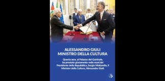 “Questa sera, al Palazzo del Quirinale, ha prestato giuramento nelle mani del Presidente della Repubblica, Sergio Mattarella, il Ministro della Cultura, Alessandro Giuli”