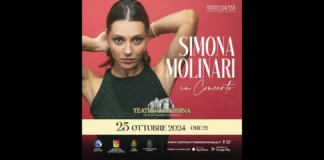 La cantante Simona Molinari, sarà in concerto il 25 ottobre 2024 alle ore 21.00 presso il Teatro Vittorio Emanuele di Messina (www.teatrovittorioemanuele.it)
