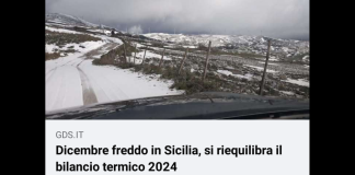 «Dopo ben quindici mesi caratterizzati da temperature medie sopra la norma climatica, finalmente il mese di dicembre ha almeno in parte riequilibrato un bilancio termico che nel 2024 è apparso estremo: il frequente afflusso sull’Isola di correnti di origine nordatlantica o artica, più persistente nella seconda parte del mese, ha determinato condizioni quasi dimenticate dopo i miti inizi d’inverno registrati nel 2022 e nel 2023, tanto da far registrare durante questo mese, esattamente il giorno della vigilia di Natale, il giorno più freddo dell’intero 2024»