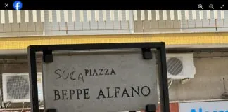 “Nei giorni scorsi a Barcellona P.d.G. è apparsa questa scritta sulla targa nella piazza dedicata a mio padre, Beppe Alfano: Non è la prima volta e purtroppo non sarà nemmeno l’ultima, ma sono certa che alcuni infami ed avvoltoi siano stati infastiditi dalle ultime novità riguardanti il delitto di mio padre… so anche che questi illustri vigliacchi non avranno il coraggio di dirmi in faccio ciò che pensano di mio padre, e abbandonano il loro elegante pensiero ad una targa… e che nessuno dica che è opera di ragazzini perché ahimè molti di loro nemmeno sanno chi era Beppe Alfano”