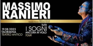 Si arricchisce di una nuova tappa siciliana il tour di Massimo Ranieri con lo spettacolo “Tutti i sogni ancora in volo”, che approderà il 19 agosto 2025 nell’incantevole cornice del Teatro Antico di Taormina