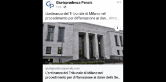 ‘Tribunale di Milano, Ufficio GIP, Ordinanza, 28 aprile 2025 Giudice dott. Alberto Carboni: Segnaliamo ai lettori l’ordinanza emessa da GIP del Tribunale di Milano nel procedimento per diffamazione e istigazione a delinquere per motivi di discriminazione razziale, etnica e religiosa ai danni della Senatrice Liliana Segre’
