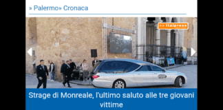 parenti delle vittime avanzano lentamente, tra singhiozzi e passi incerti, varcando la soglia della Cattedrale: Monreale si stringe nel dolore, profondamente segnata dalla perdita di tre fratelli… Salvatore, Massimo e Andrea