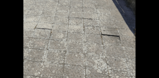 Ecco (rappresentata nella foto), una situazione di pericolo per il transito pedonale esistente a Messina