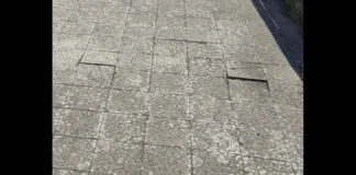 Ecco (rappresentata nella foto), una situazione di pericolo per il transito pedonale esistente a Messina