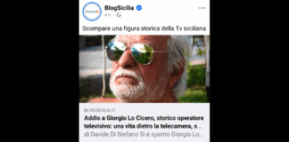 Si è spento Giorgio Lo Cicero, storico operatore televisivo palermitano. Una figura professionale preziosa, ma soprattutto un uomo di rara umanità, sempre disponibile, attento, preciso e rispettoso