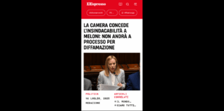 L’Aula della Camera ha confermato all’unanimità, con 277 sì e nessun contrario, il parere della Giunta per le Autorizzazioni sull’insindacabilità delle opinioni espresse da Giorgia Meloni nell’ambito del procedimento penale per diffamazione originato dalla querela di Fabrizio Pignalberi nei confronti della premier all’epoca dei fatti deputata