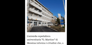L’Azienda ospedaliera universitaria “G. Martino” di Messina informa i cittadini che, a causa di un aggiornamento tecnico del sistema informatico, dalle ore 19 di venerdì 25 luglio fino all’intera giornata di sabato 26 luglio saranno sospesi temporaneamente tutti i servizi di prenotazione e pagamento ticket