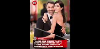 “Dopo giorni in cui si parla di una presunta rottura tra Raoul Bova e Rocío Muñoz Morales, nel corso dell’ultima puntata di Falsissimo Fabrizio Corona ha rivelato un presunto tradimento dell’attore: Il re dei paparazzi avrebbe raccontato delle chat tra Bova e Martina Ceretti, modella 23enne, i cui primi messaggi risalirebbero a due anni fa”