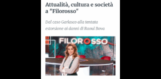 ‘Le ultime notizie della settimana sono al centro della nuova puntata di “Filorosso”; spazio anche al caso della tentata estorsione all’attore Raoul Bova. Ne parleranno Francesca Pascale, i giornalisti Candida Morvillo e Stefano Zurlo, e le scrittrici Barbara Alberti e Michela Marzano; l’allarme sul virus del West Nile sarà al centro dell’intervista di Manuela Moreno allo specialista in malattie infettive, Matteo Bassetti; si affronterà anche l’estate degli italiani con Giorgio Cremaschi di Potere al Popolo e Gigi Marzullo; per gli aggiornamenti sul caso Garlasco interverranno, tra gli altri, l’avvocato Antonio De Rensis (legale di Alberto Stasi) e la criminologa Flaminia Bolzan’