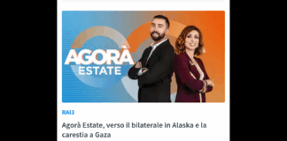 ‘Attesa per il vertice Trump-Putin in Alaska di Ferragosto. Zelensky: “è impossibile parlare dell’Ucraina senza l’Ucraina”; Ue e 24 Paesi denunciano la carestia a Gaza mentre Netanyahu va avanti con il progetto dell’occupazione; rintracciati in un campo rom alla periferia di Milano i quattro minorenni a bordo della vettura rubata che lunedì ha investito e ucciso la settantunenne Cecilia De Astis; poi l’intervista allo scrittore Flavio De Luca’