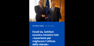 Il presidente della Regione Siciliana, Renato Schifani, in qualità di coordinatore della Commissione Affari europei ed internazionali della Conferenza delle Regioni, ha incontrato oggi a Roma il ministro degli Affari europei e delle Politiche di coesione, Tommaso Foti