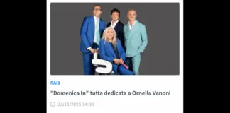 ‘Una puntata interamente dedicata al ricordo di Ornella Vanoni, icona della musica italiana recentemente scomparsa, per omaggiare una delle voci più amate della musica italiana, la sua arte, la sua eleganza e la sua straordinaria carriera’