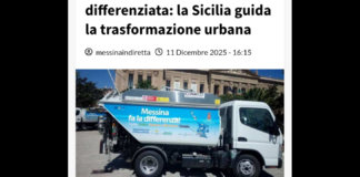 Messina conferma la sua leadership nella gestione dei rifiuti urbani: secondo il Rapporto Rifiuti Urbani 2025 presentato oggi a Roma dall’ISPRA – Istituto Superiore per la Protezione e la Ricerca Ambientale, la città dello Stretto si colloca al 6° posto in Italia tra i comuni con oltre 200.000 abitanti per percentuale di raccolta differenziata