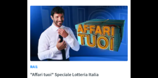 Torna il tradizionale appuntamento con “Affari Tuoi” e la Lotteria Italia: martedì 6 gennaio, in diretta dalle 20.35 su Rai1, andrà in onda “Affari Tuoi – Speciale Lotteria Italia”, la puntata speciale del game show condotto da Stefano De Martino, prodotto dai responsabili della Direzione Intrattenimento Prime Time in collaborazione con i membri di Endemol Shine Italy, in cui verranno svelati i biglietti vincenti, con il primo premio da 5 milioni di euro