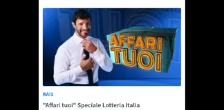 Torna il tradizionale appuntamento con “Affari Tuoi” e la Lotteria Italia: martedì 6 gennaio, in diretta dalle 20.35 su Rai1, andrà in onda “Affari Tuoi – Speciale Lotteria Italia”, la puntata speciale del game show condotto da Stefano De Martino, prodotto dai responsabili della Direzione Intrattenimento Prime Time in collaborazione con i membri di Endemol Shine Italy, in cui verranno svelati i biglietti vincenti, con il primo premio da 5 milioni di euro