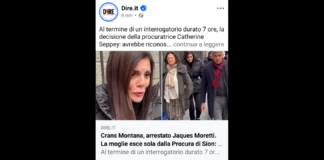 Dopo sette ore di interrogatorio, Jessica Moretti è uscita dalla procura di Sion, in Svizzera, camminando a fianco del suo legale, circondata da un cordone di poliziotti impegnati a tenere a debita distanza i giornalisti