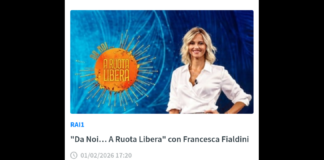 Torna Francesca Fialdini protagonista in “Da Noi… a Ruota Libera”, in onda domenica 1° febbraio alle 17.20 su Rai1 con Serena Rossi, Pilar Fogliati, Matteo Martari, Giulio Scarpati, Francesco Pannofino e Sarah Silvestri come ospiti del programma realizzato dai membri della Direzione Intrattenimento Day Time in collaborazione con i responsabili della Endemol Shine Italy