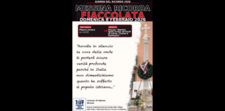 Oggi domenica 8 Febbraio dalle ore 18:30, in occasione della giornata del ricordo, si terrà a Messina una fiaccolata commemorativa in memoria dei Martiri delle Foibe e delle vittime dell’esodo Istriano, Fiumano e Dalmata