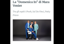 Grande musica nella nuova puntata di “Domenica In”, il programma condotto da Mara Venier affiancata da Tommaso Cerno, Teo Mammucari ed Enzo Miccio, che è iniziato in onda domenica 26 aprile alle 14.00 e durerà fino alle ore 17.10 su Rai1 in diretta dagli Studi Fabrizio Frizzi di Roma