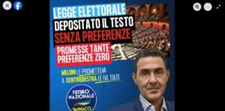 “Il centrodestra ha depositato il nuovo testo sulla legge elettorale: Si parla di ballottaggio, premio di maggioranza e correttivi tecnici tra Camera e Senato… ma delle preferenze, che tanti avevano promesso, non c’è traccia”