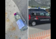 “Stamattina diversi lidi di Isola delle Femmine (PA), punto non distante dalla spiaggia di Mondello in cui insiste lo stesso mandamento mafioso, si sono svegliati con bottigliette di benzina con un foglio con su scritto ‘5.000’ euro”