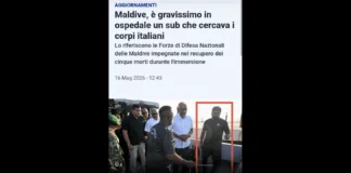 “Un soldato impegnato nell’operazione di ricerca e salvataggio dei corpi dei sub italiani alle Maldive, condotta dalle Forze di Difesa Nazionali delle Maldive (Mndf), è stato trasportato all’ospedale Adk in condizioni critiche”