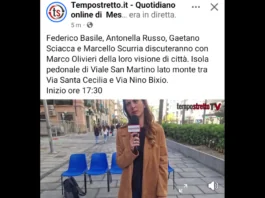 Federico Basile (Sud chiama Nord), Antonella Russo (PD + Controcorrente + M5S), Gaetano Sciacca (Rinascita Messina) e Marcello Scurria (#centrodestra + Partecipazione), candidati a sindaco di Messina alle Elezioni del 24 e 25 maggio 2026, discuteranno con Marco Olivieri direttore responsabile di www.tempostretto.it della loro visione di cittÃ