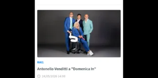 Si è aperto con la presenza di Antonello Venditti il nuovo appuntamento con “Domenica In”, condotto da Mara Venier in compagnia di Tommaso Cerno, Teo Mammucari ed Enzo Miccio, che è iniziato in onda domenica 24 maggio alle 14.00 su Rai1, in diretta dagli Studi “Fabrizio Frizzi” di Roma
