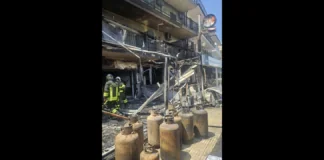 “Momenti di apprensione a Giardini Naxos, dove un incendio è divampato sul lungomare Tysandros a causa di bombola”