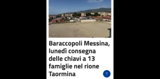 Lunedì 8 giugno consegna dei nuovi alloggi del rione Taormina, a Messina, a 13 famiglie assegnatarie nell’ambito del percorso di risanamento della baraccopoli nella città dello Stretto